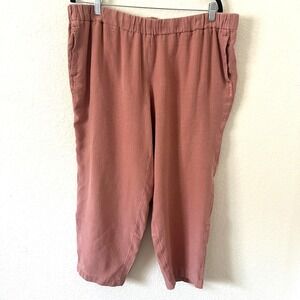 J Jill Pure Jill Sz XLP / XL 100% Lyocell Pants Pink Elastic Waist Beachy Boho